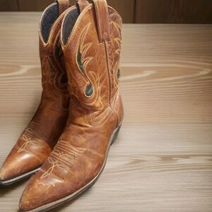 Code West Boots Womens 8M Western Cowboy Pointed Toe Mid-Calf Brown Vintage USA